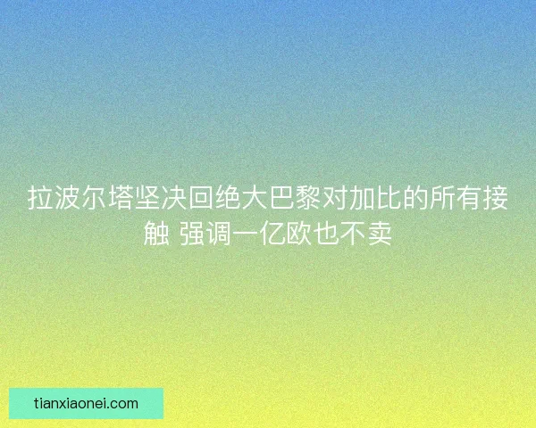 拉波尔塔坚决回绝大巴黎对加比的所有接触 强调一亿欧也不卖
